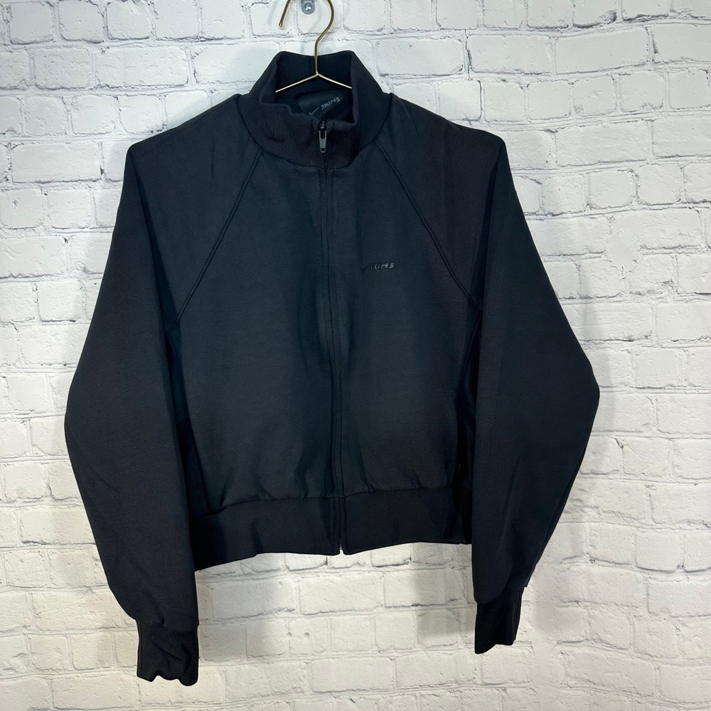 NWOT Nike x SKIMS Women Black Cropped Track Jacket Full Zip Mock Neck XL DR5544